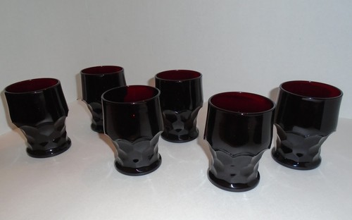 Anchor Hocking ~ 6 ROYAL RUBY RED GEORGIAN TUMBLERS ~ BRAND NEW OLD STOCK - Picture 8 of 12