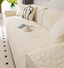 Farmhouse Couch Cover Solid Color Neutral Sofa Cover Soft Cotton Quilted Section