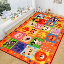 Classroom Carpet Kids Rug,110.2"X78.7" Cute Animal Kids Rugs for Playroom,Non...