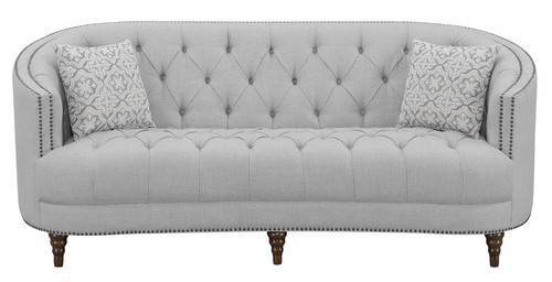 Chesterfield 2 Piece Fabric Sofa Loveseat Couch Set Coaster Avonlea 505641-S2 - Picture 3 of 12