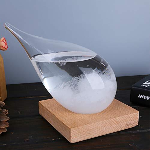 Storm Glass Weather Predictor, Barometer Bottle with Wood Base for Home Medium - Picture 8 of 8
