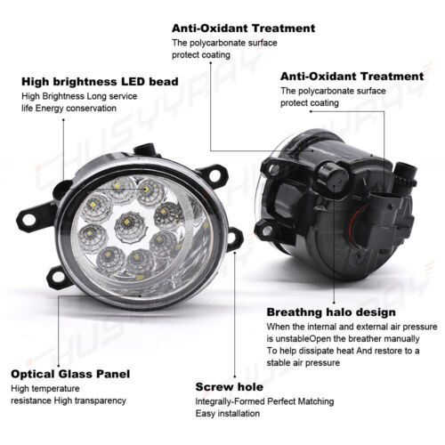Luces antiniebla LED para parachoques delantero con lente transparente Fit TOYOTA COROLLA 2009-2013 - Imagen 10 de 14