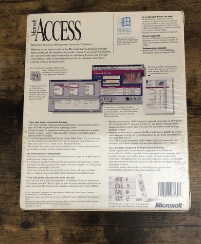 NOS Vintage 1992 Microsoft Access Database 5.25" Disks BRAND NEW SEALED! - Afbeelding 6 van 7