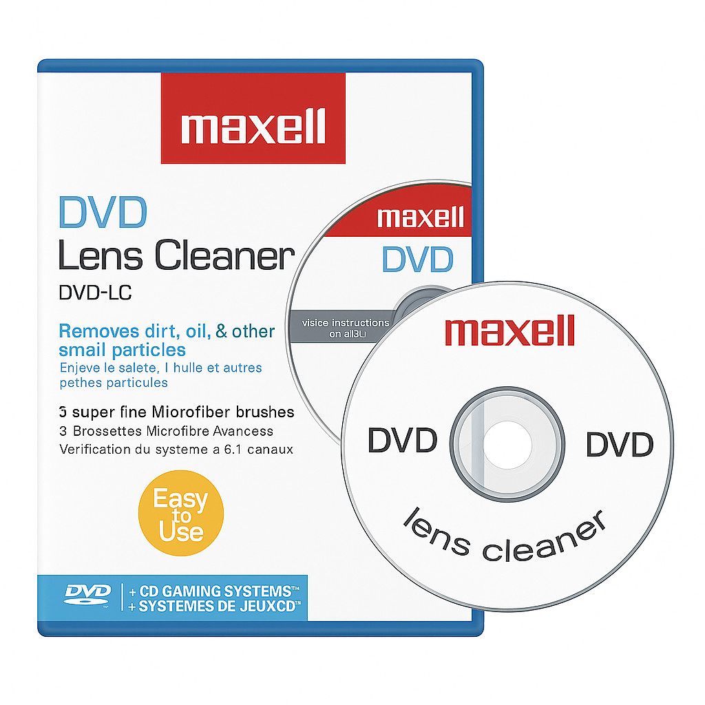  Maxell DVD Lens Cleaner DVD-LC – Cleans DVD Players, PS2/PS3, Xbox 360