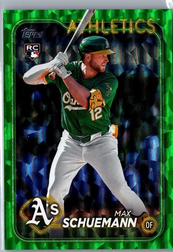 2024 Topps Update #US220 Max Schuemann Green Crackle Foilboard #/499