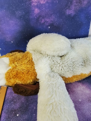 Chosun Shaggy Floppy 32"  Dog Laying Down White/ Tan Plush - Picture 7 of 9