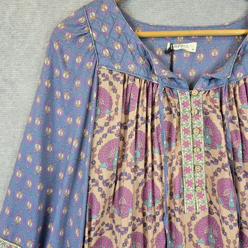Chateau Dress Womens Size Medium Tunic Mini In LavenderLong Balloon Sleeve NEW - Picture 13 of 18
