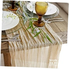 Gauze table runner bulk - Cheesecloth table cloth - Holiday table runner Sand