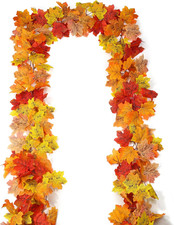 2 Pack Fall Garland 13Ft Fall Leaf Garland for Thanksgiving Fireplace Party Deco