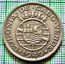 CAPE VERDE 1949 1 Escudo, Coat of Arms Portuguese Overseas province