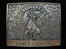 OB15124 VINTAGE 1970s  SCHLITZ MALT LIQOUR  BEER BREWING COMPANY BELT BUCKLE