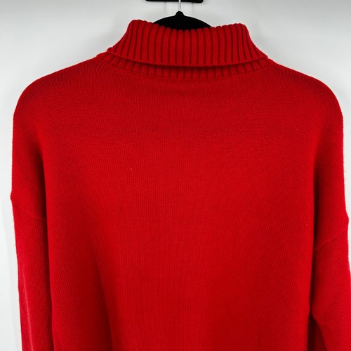 Suéter para mujer J McLaughlin rojo 100 % cachemir cuello alto talla L - Imagen 8 de 12