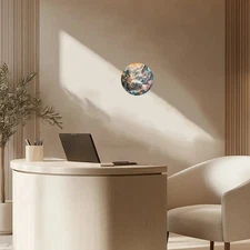 1pc Round Aluminum Wall Art - Mythical Creatures & Scenery from Shan Hai Jing,Tr