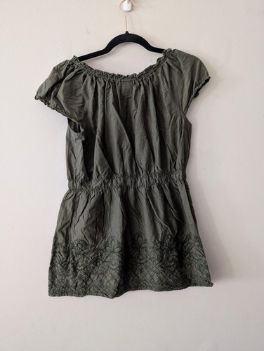 Blouse paysanne vert olive maternité maternité taille S brodée - Photo 6/6