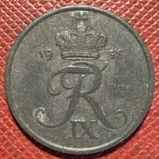 Denmark 1958-C/S Zinc 2 Ore. Frederik IX. KM# 840.2