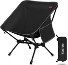 TOBTOS Ultralight Camping Chair, Portable Folding Backpacking Black