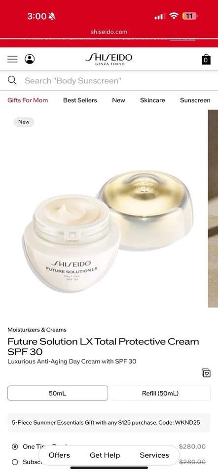 Shiseido Future Solution LX Total Protective Cream SPF 30 - Image 4 of 4