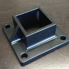 Aluminum Heavy Duty Floor Post Flange fits 2" Sq Post for Fence or Deck - Bla...