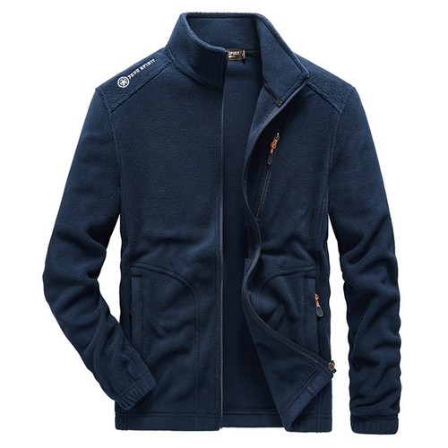 Men Plush Sweatshirt Stand Collar Jacket For Polar Fleece Outdoor Casual Wear - Picture 2 of 30