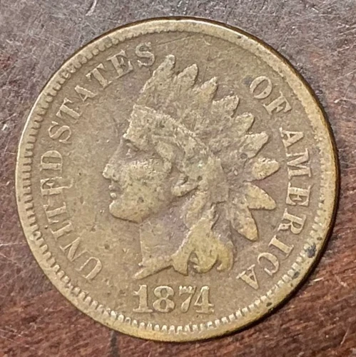 1874-P Indian Head Cent — photo from the most recent tracked eBay sale