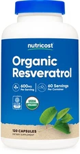 Nutricost Organic Resveratrol (600mg) 120 Capsules - USDA Organic, 60 Servings
