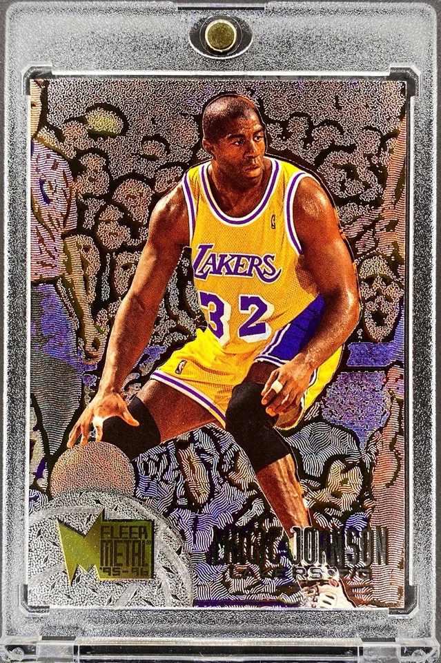 Spectacular Magic Johnson METAL CARD NBA LAKERS w/CASE - Image 3 of 4