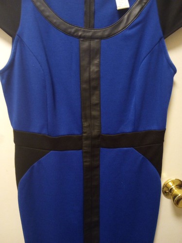 Ice Gr. 10 Kleid royalblau mit Kunstlederakzenten