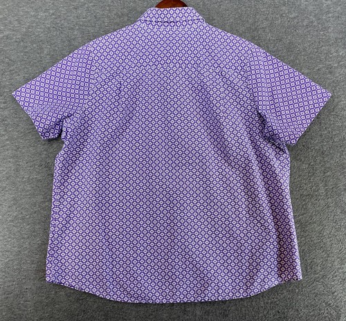 Camisa Blair Abotonada Para Mujer Talla Grande Púrpura Blanca Floral Mangas Cortas” - Imagen 11 de 11