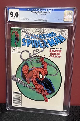 Amazing Spider-Man #301 CGC 9.0 Newsstand Edition - Marvel 1988 Todd McFarlane