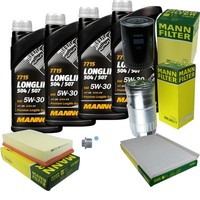 MANN-FILTER Inspektionspaket Mannol 4L Longlife 5W-30 FüR Audi A6 1.9 TDI