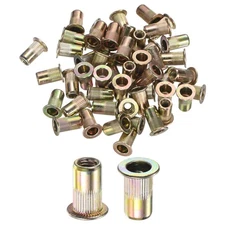 50-Pack 8-32 UNC Rivet Nuts, Color-Plated Zinc Knurled Threaded Insert Nut