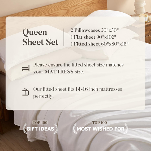 Pure Linen Sheets Set (Queen, off White) -1 - Picture 5 of 12