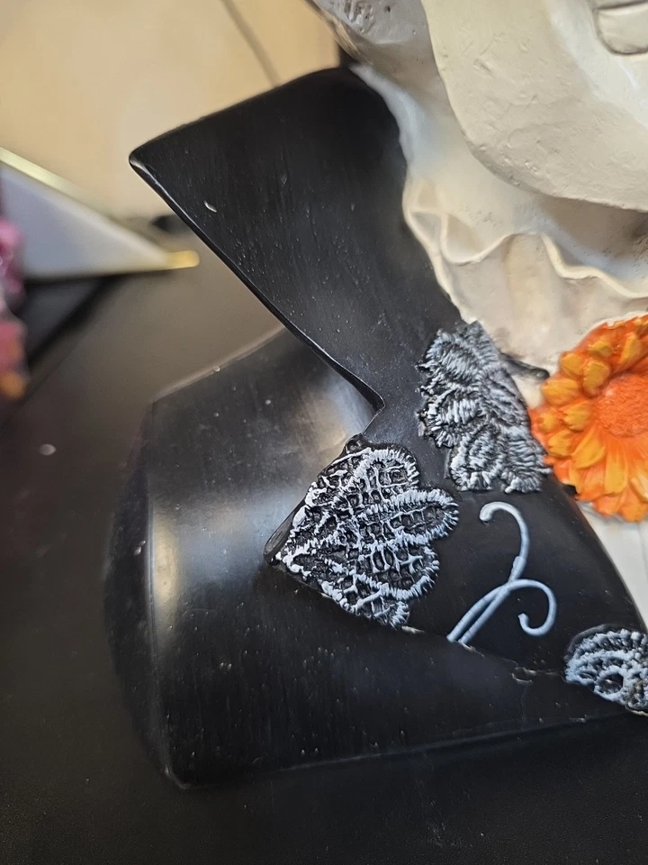 Calavera de Halloween Día de Muertos con luces LED cambiantes de color decoración utilería Foto 4 de 4