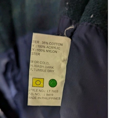 Teal Pacific Trail Mantel Damen Gr. 2X Chore Barn Jacke Flanell gefüttert blau grün - Bild 12 von 15