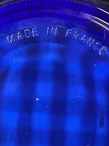 VINTAGE ~ 10 PANEL COBALT BLUE TUMBLER GLASS SET OF 4 ~ 5.25" ~ MADE IN FRANCE - Picture 13 of 14