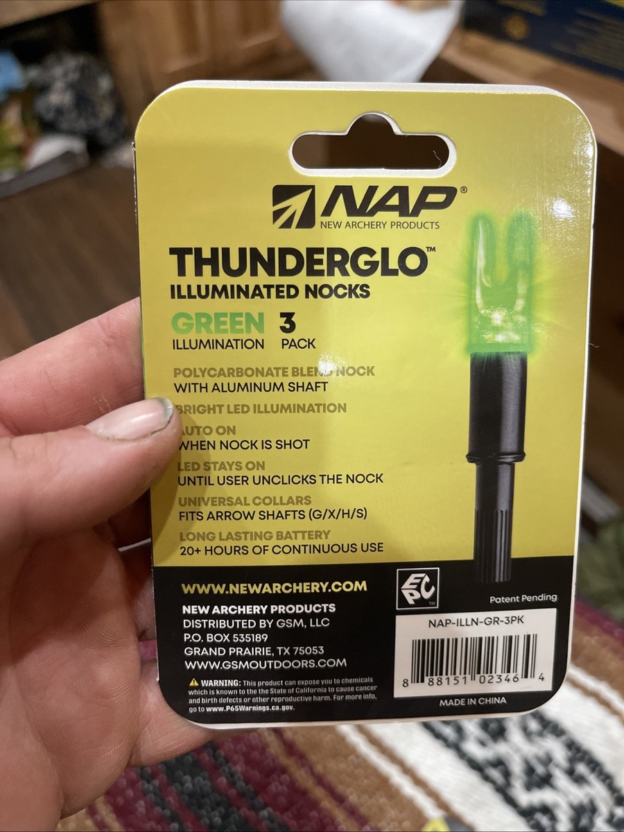 Encoches Lumineuses THUNDERGLO™ Pour Arc Composite - Pack De 3 Vert