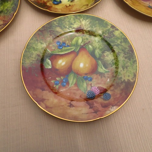6er Set Rochard Limoges Speiseteller Obst Design Frankreich 10" A. J. HERITAGE - Bild 7 von 10