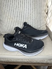Hoka One One Bondi 8 1127952 BWHT Black Running Shoes Sneakers Womens Size 7.5 B