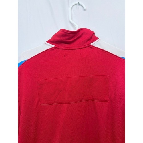 AKOO Summer League Polo Shirt Mens XL Red Floral Embroidered Half Zip Akon Brand - Picture 7 of 7