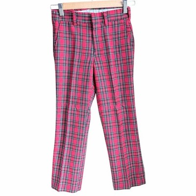 Vintage Rifle co kids red plaid tartan pants preppy Christmas Ivy League holiday