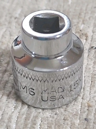Mac Tools M6 15MMR 1/4" Drive shallow socket USA MADE TOOL GREAT CONDITION