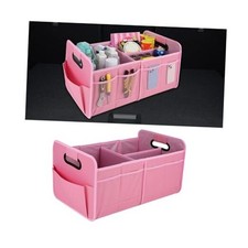 Car Trunk Organizer, Collapsible Automotive Trunk Storage Organizer with Pink