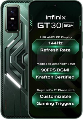 Infinix GT 30 5G+ (Pulse Green, 8 GB RAM 128 GB) Dimensity 7400 Prozessor ent...