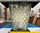 Vtg Mid-century Modern Glass Outdoor Wall Light Basket weave Sconce UNION RARE