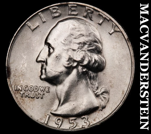 1953-D Washington Quarter- Silver- Choice Gem Brilliant Uncirculated #i9023