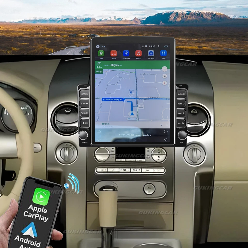 4+64GB 9.7" For Lincoln Navigator 2008-2014 Car Stereo Radio CarPlay GPS +Camera - Image 3 of 4