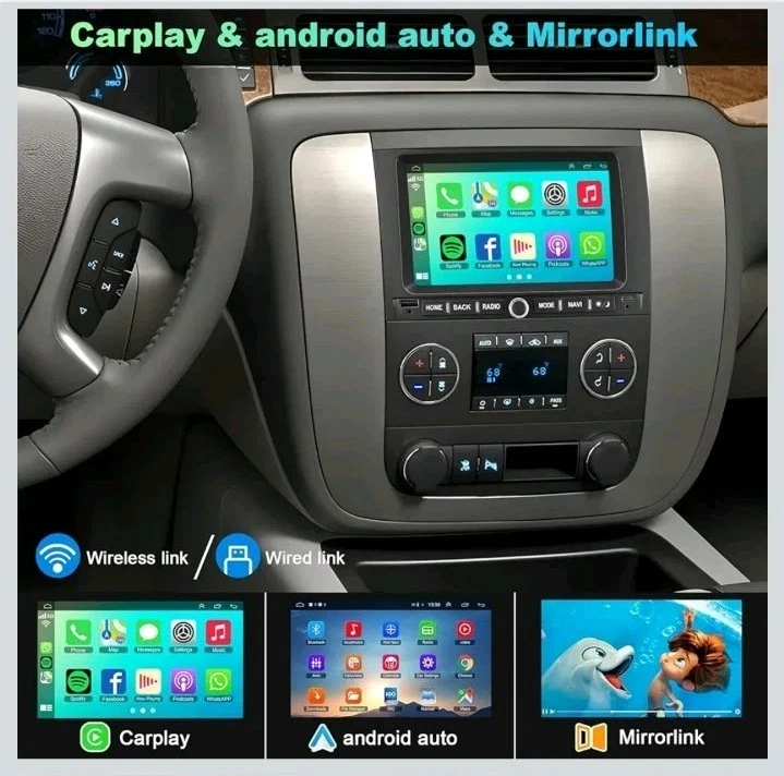 For GMC Chevy Carplay Android 13 Car Stereo Radio GPS Navi WiFi 10inch 32G - Image 2 of 4