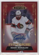 2021-22 Upper Deck Stature Rookies Red /35 Egor Sokolov #128 Rookie Auto RC