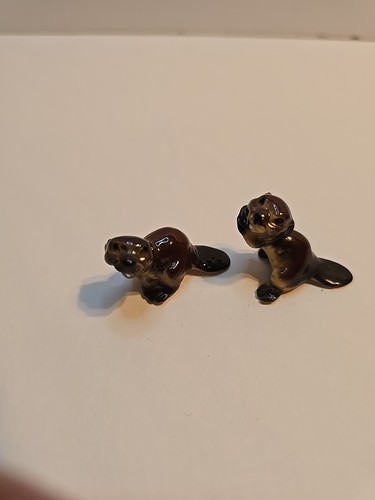 Vintage Hagen Renaker Lot of 2 Beaver Figurines - Picture 5 of 7