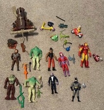 Vintage Lot Mixed 80s 90s Toys Action Figures Marvel Robin Hood Swamp Thing READ